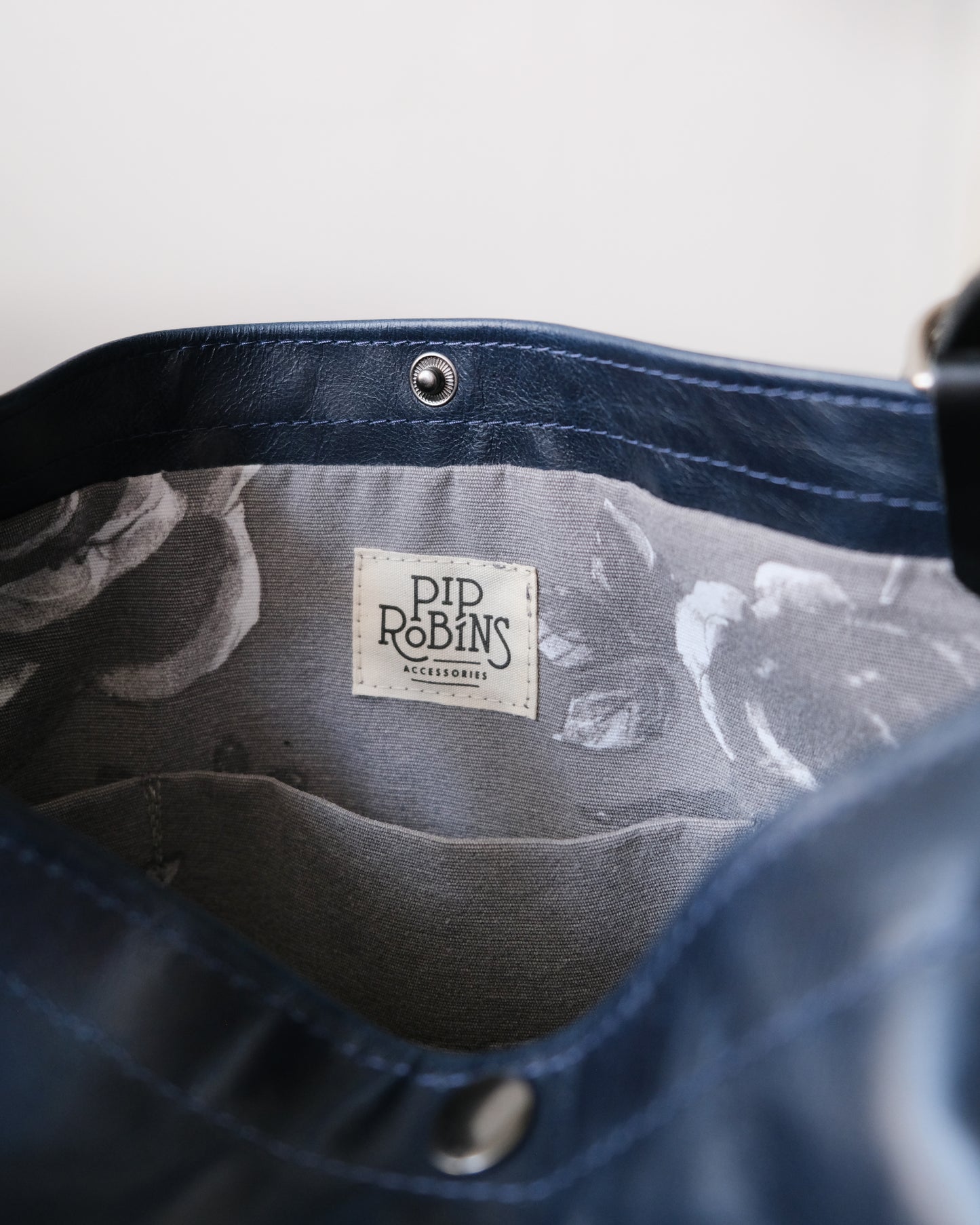 Convertible Backpack: Navy Leather (Chrome Hardware)