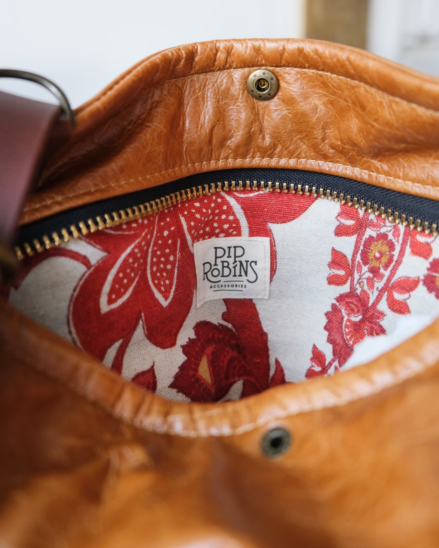 Zip-Top Convertible Backpack: Cognac Leather