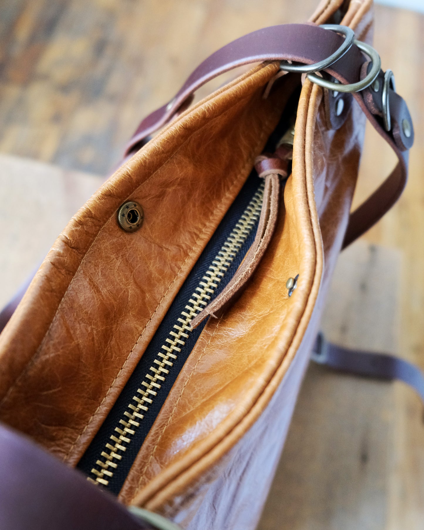 Zip-Top Convertible Backpack: Cognac Leather
