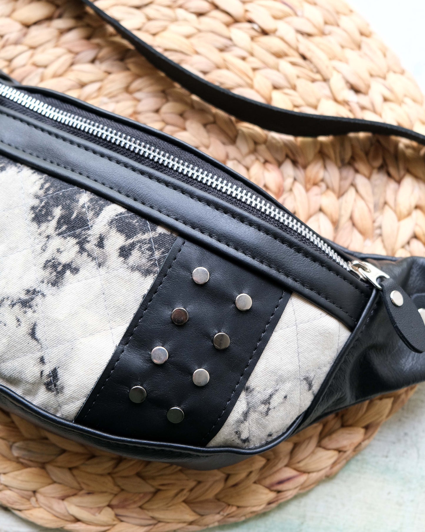 Mini Tabitha: Black and White Bleached Denim II