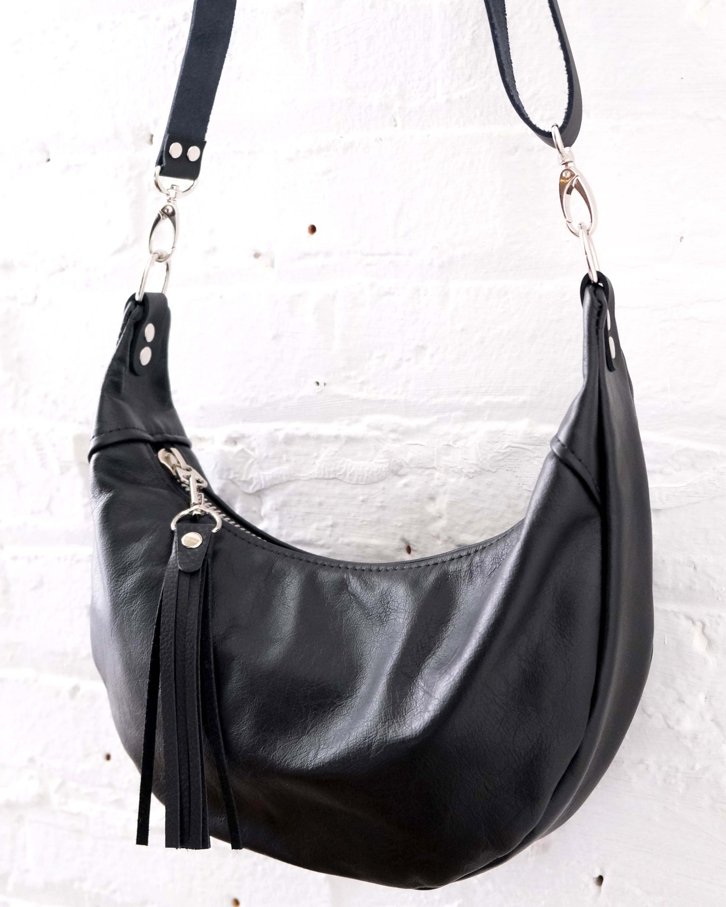 Mini Juno Bag: Black and Silver