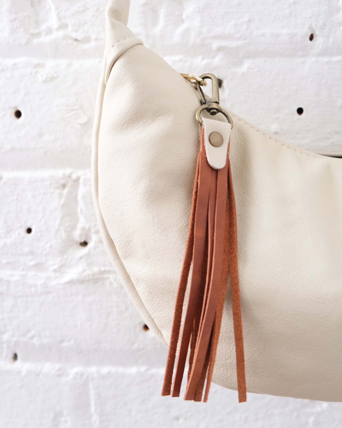 Mini Juno Bag: Cream and Cognac