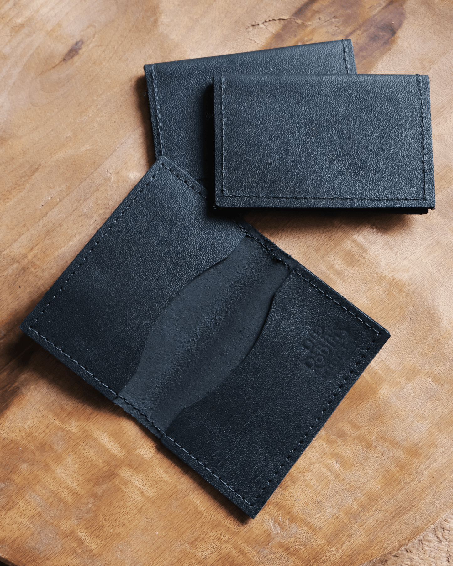 Leather Bifold Wallet: Matte Black