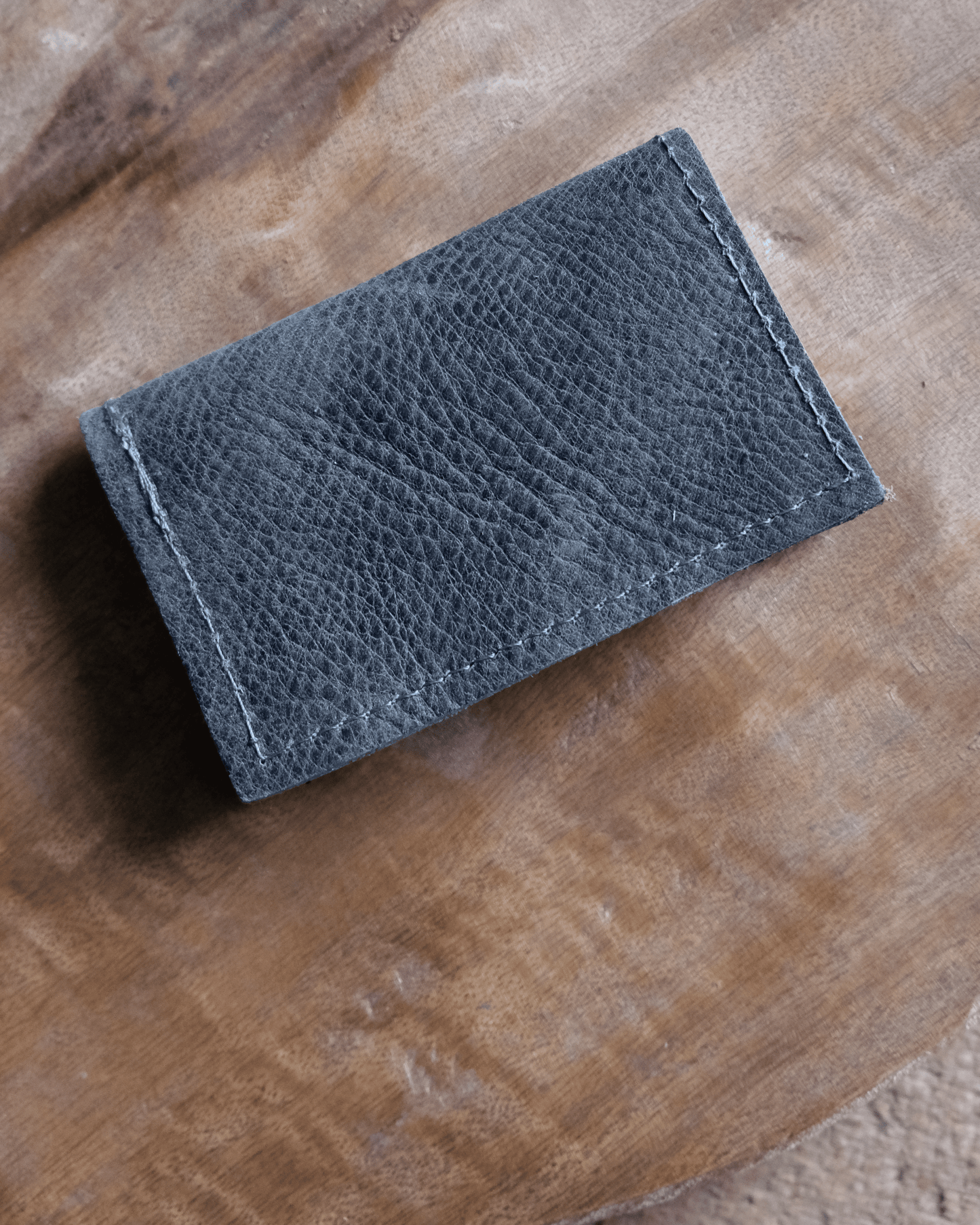 Leather Bifold Wallet: Grey