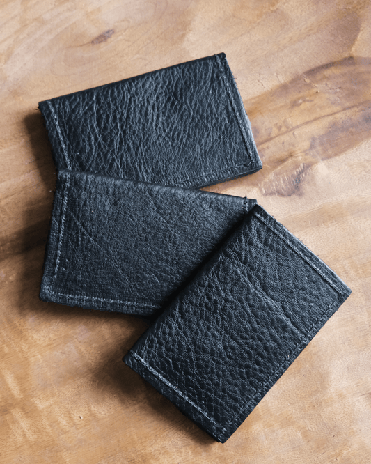 Leather Bifold Wallet: Textured Black
