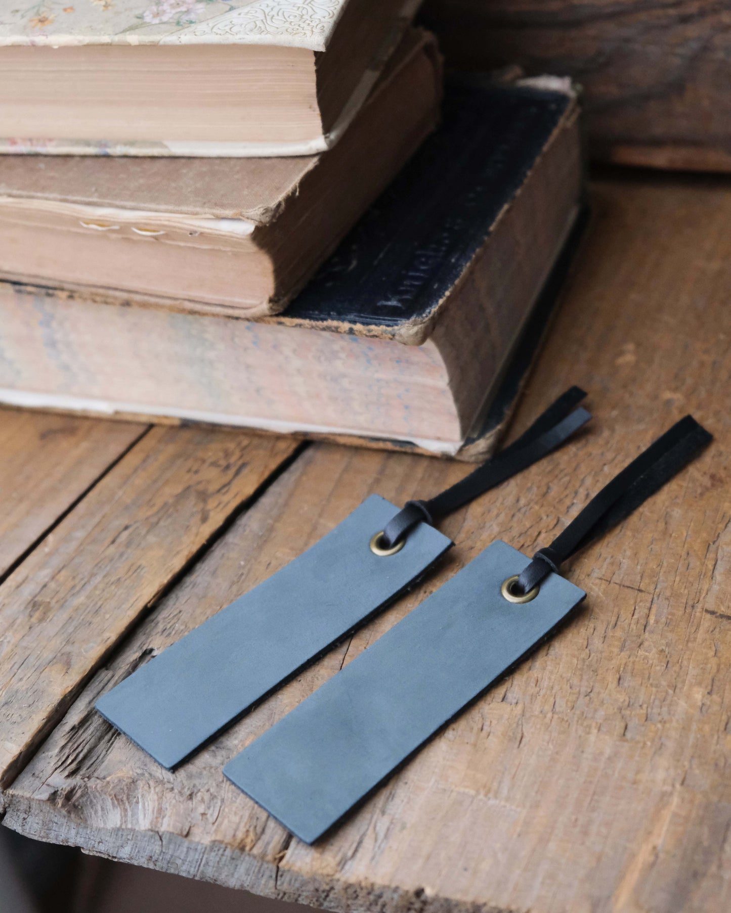 PAIR of Leather Bookmarks: Straight