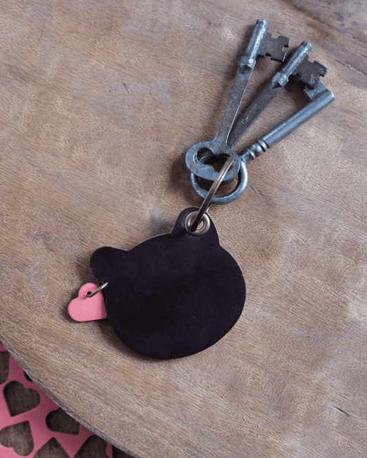 Leather Cat Keychain / Bag Charm
