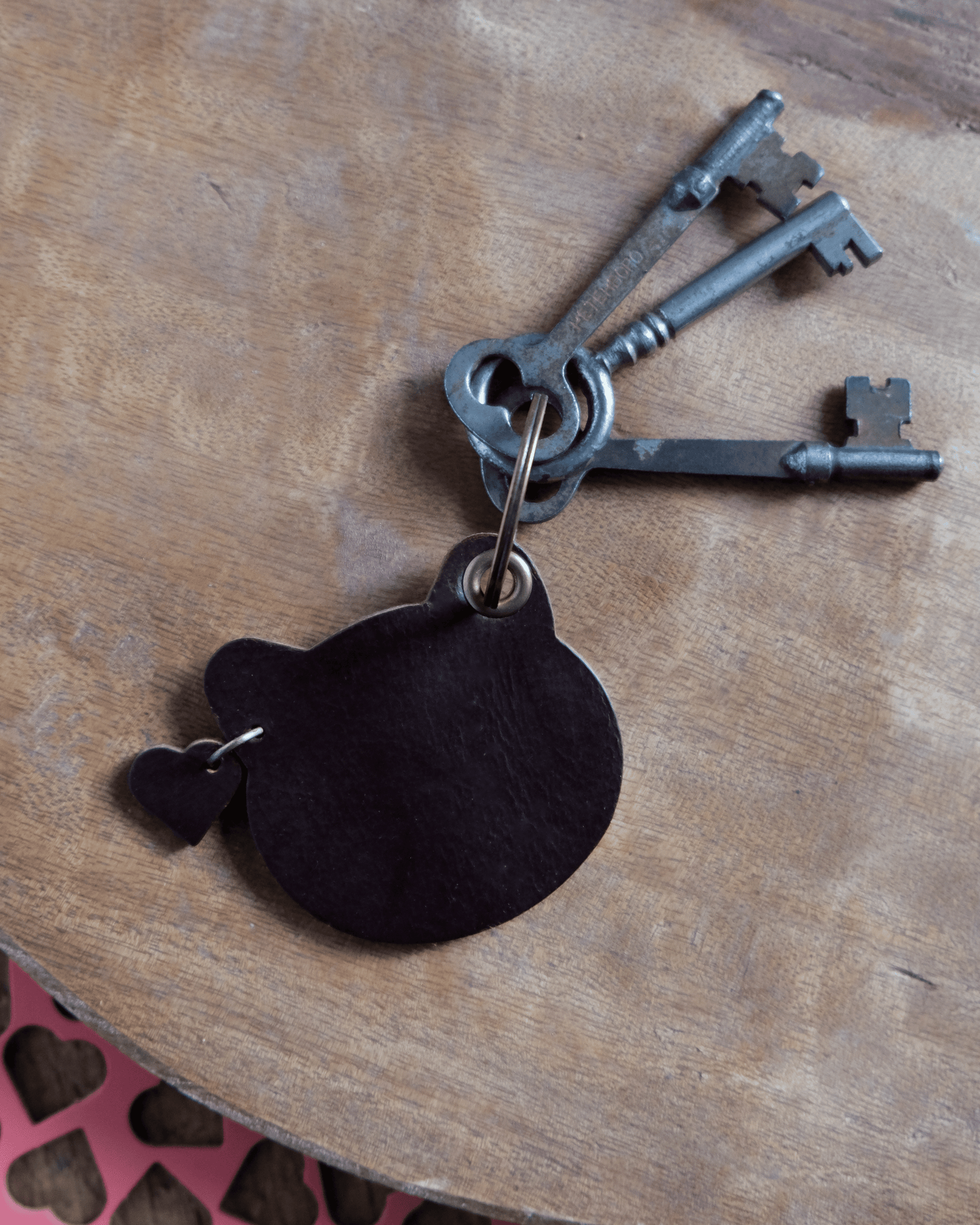Leather Cat Keychain / Bag Charm