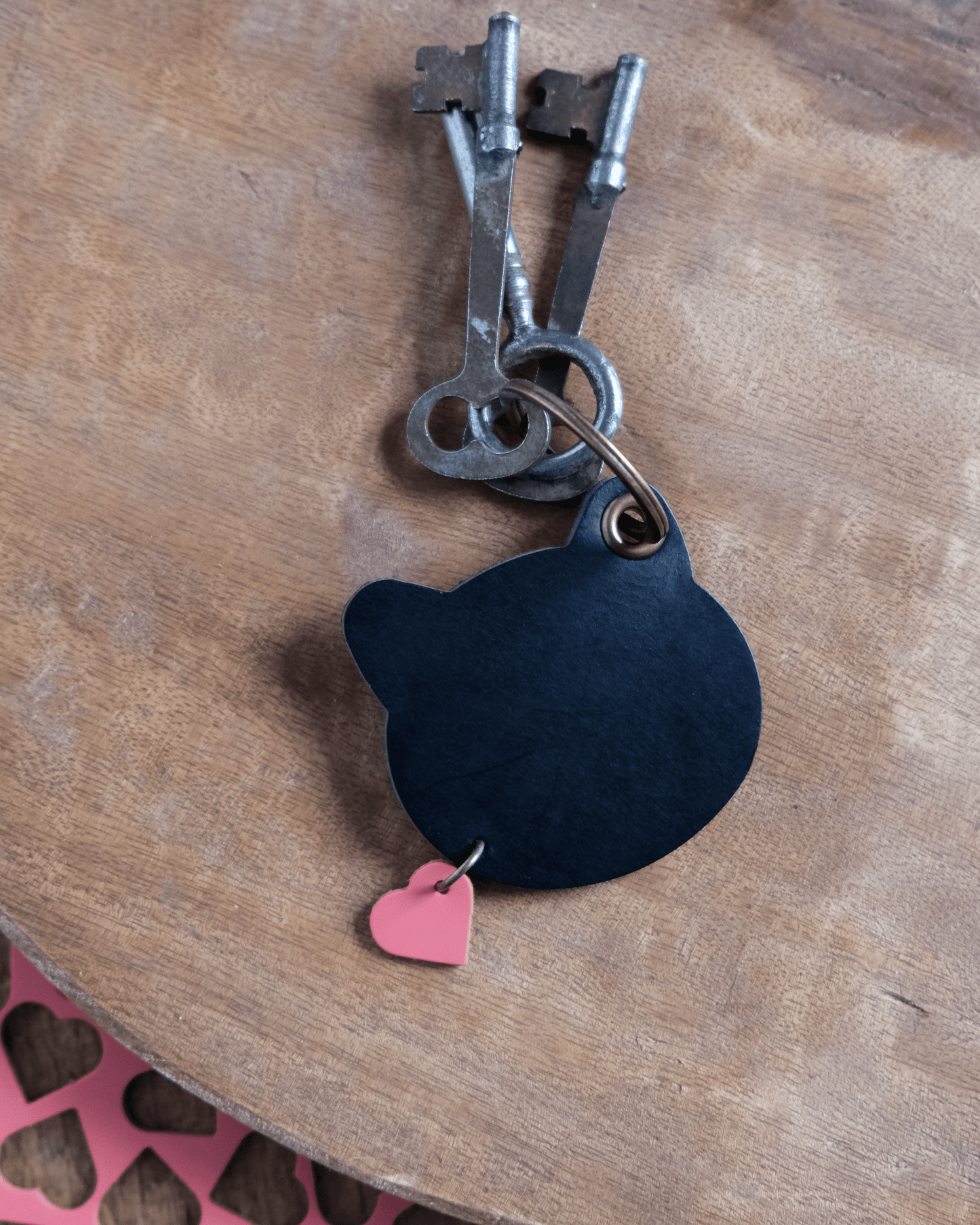 Leather Cat Keychain / Bag Charm