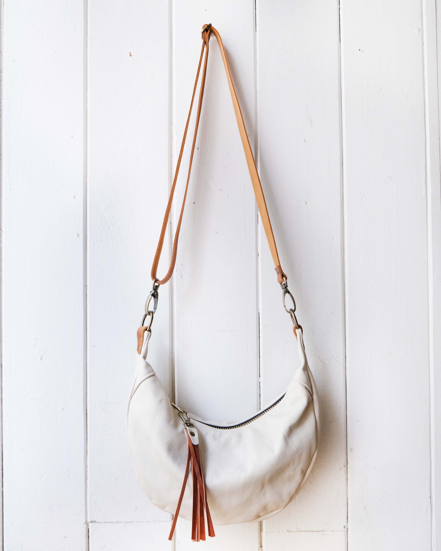 Mini Juno Bag: Cream and Cognac