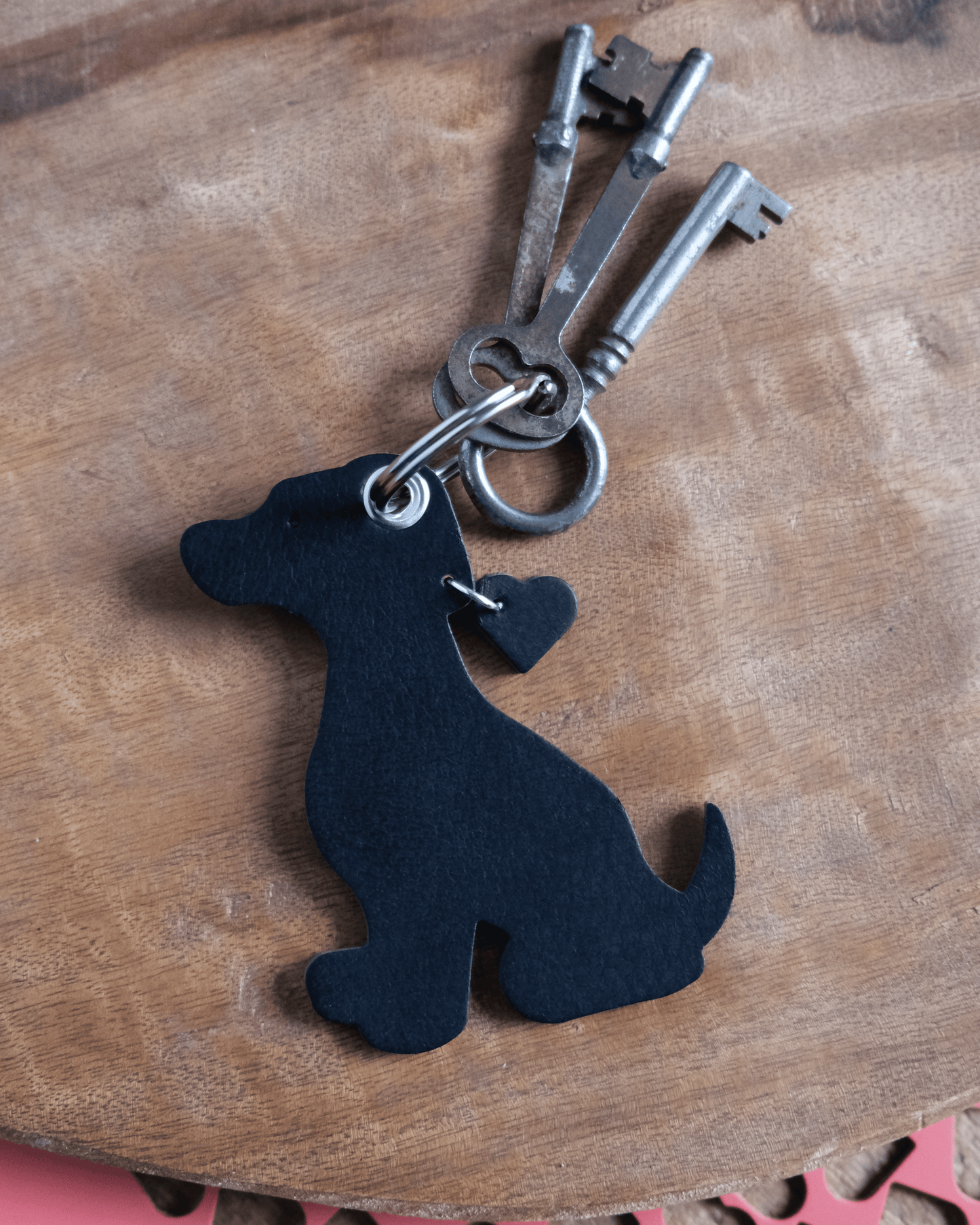 Leather Dog Keychain / Bag Charm