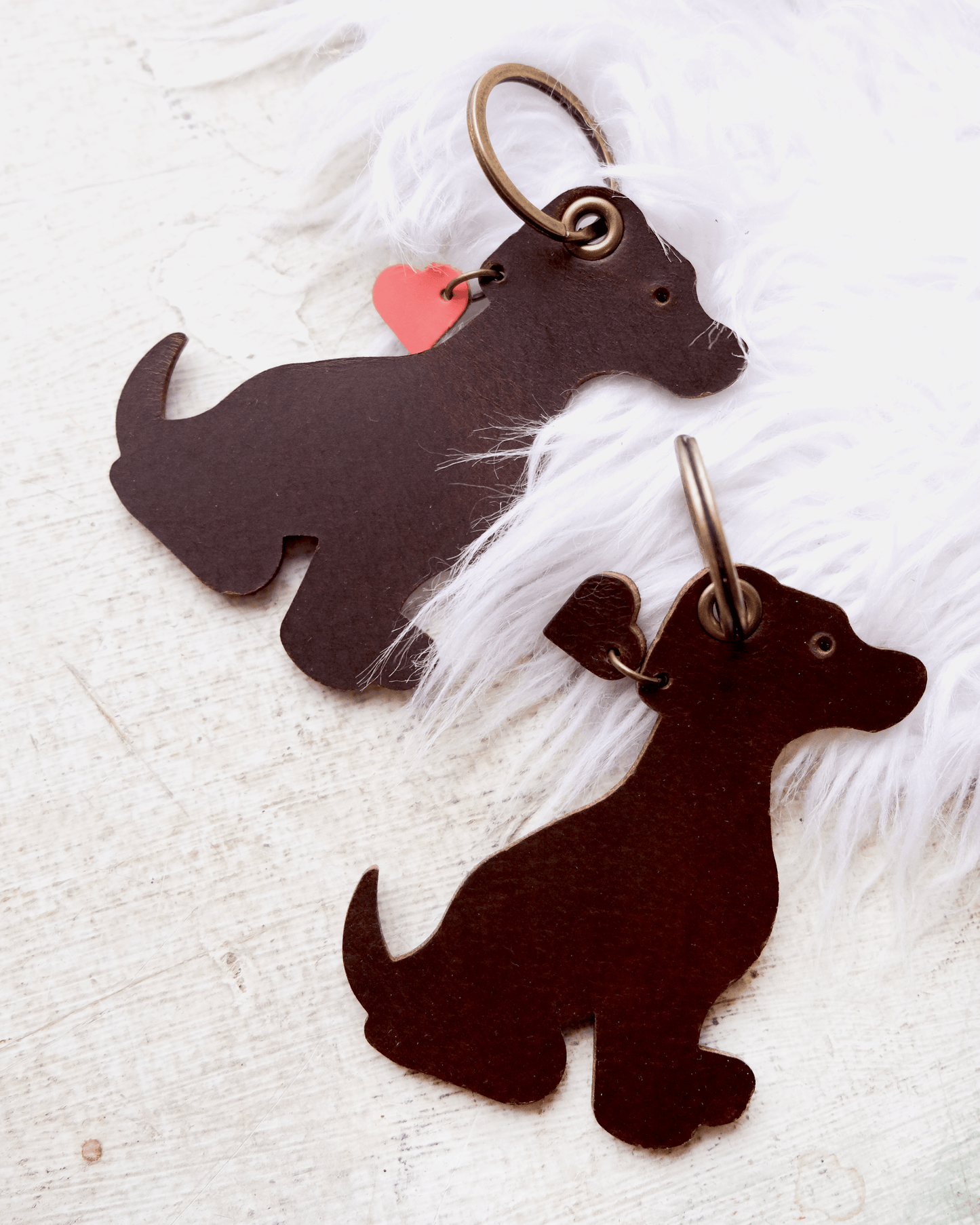 Leather Dog Keychain / Bag Charm