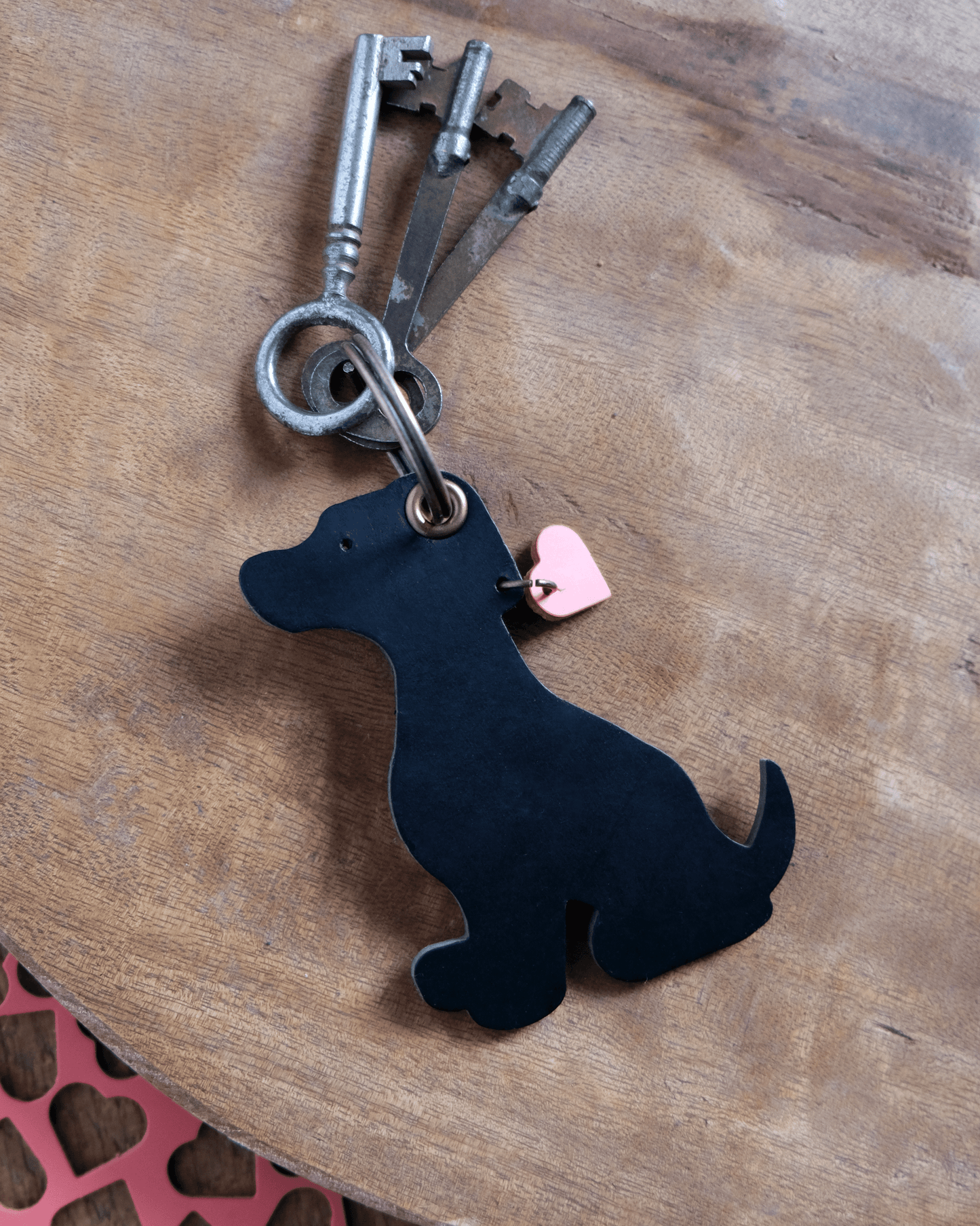 Leather Dog Keychain / Bag Charm