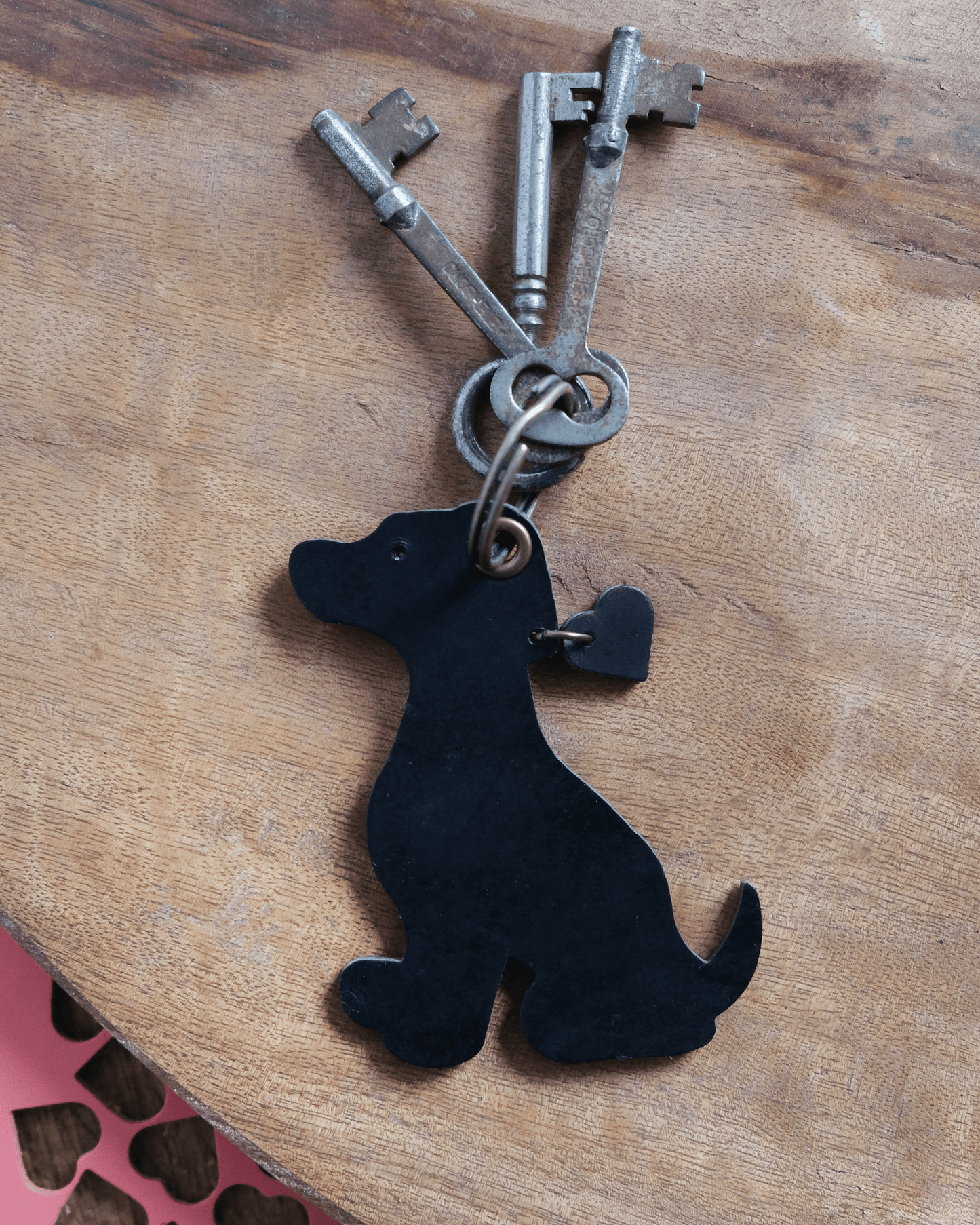 Leather Dog Keychain / Bag Charm