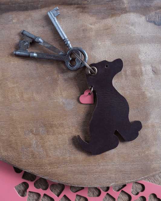Leather Dog Keychain / Bag Charm
