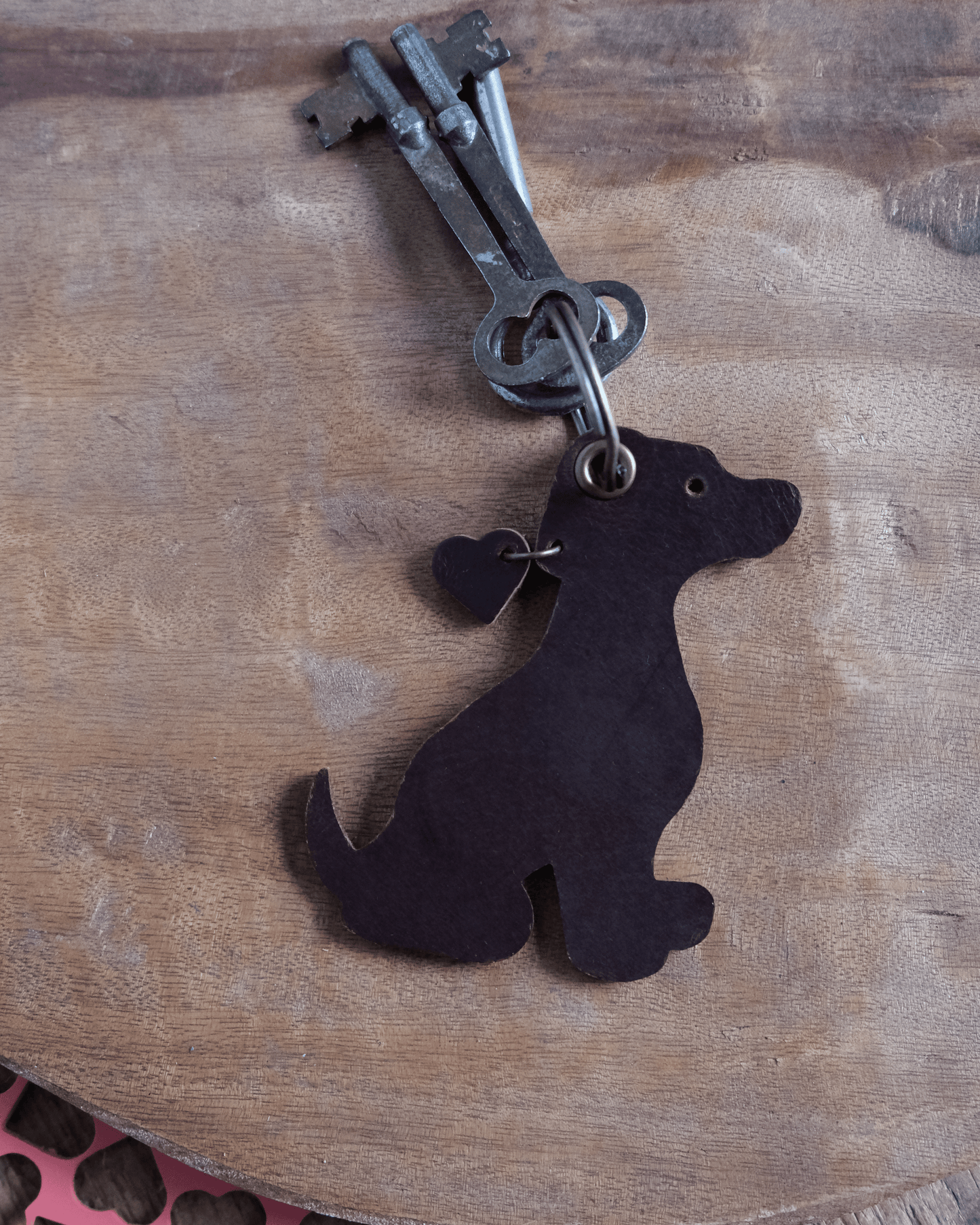 Leather Dog Keychain / Bag Charm