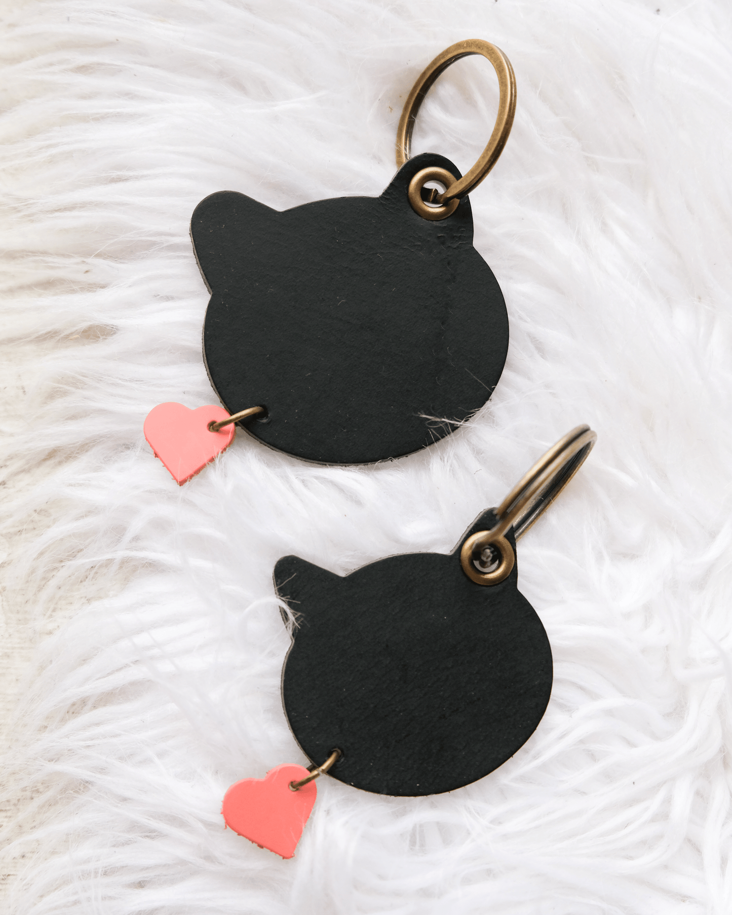Leather Cat Keychain / Bag Charm