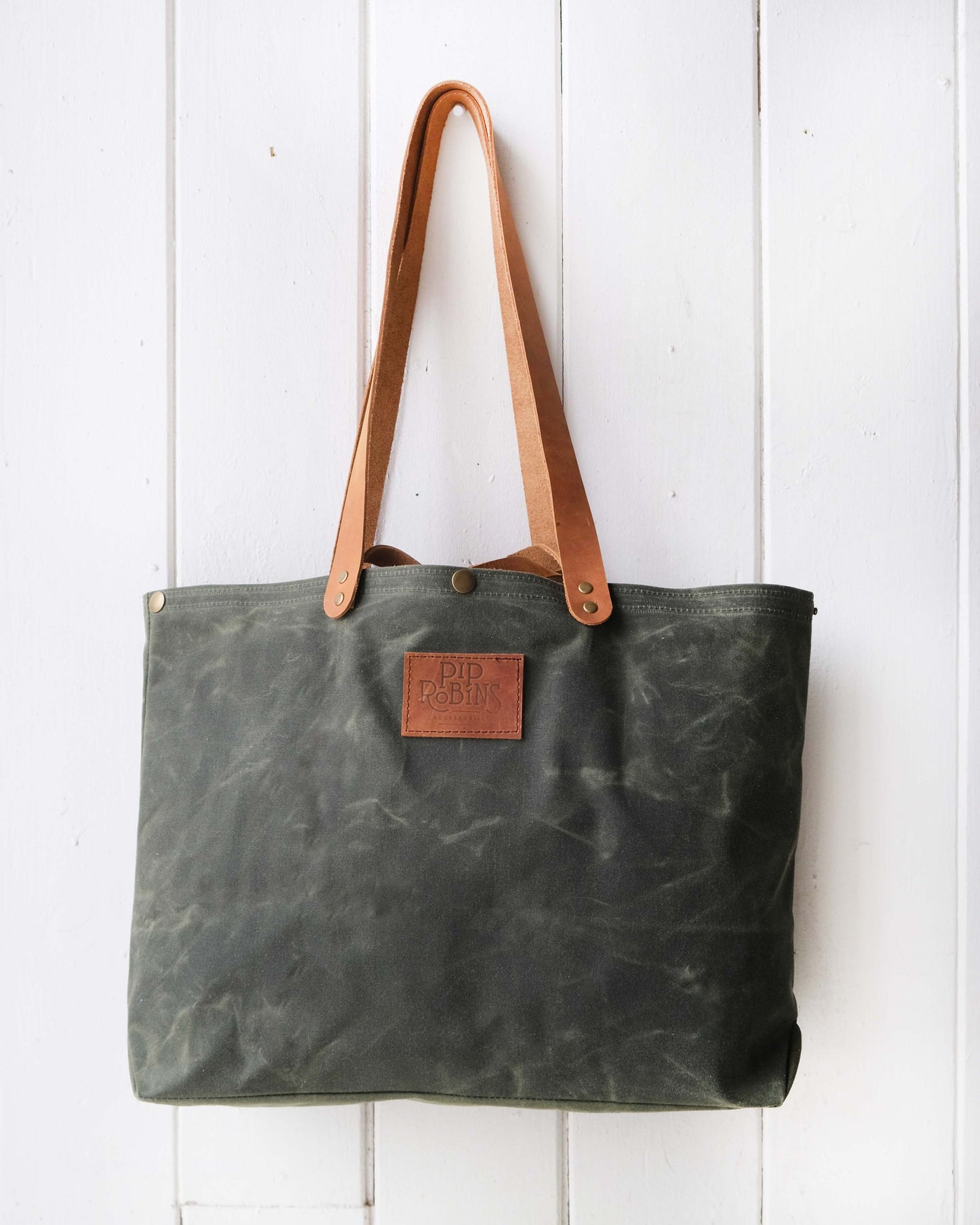 Mini-Mini Maggie Bag: Green Waxed Canvas