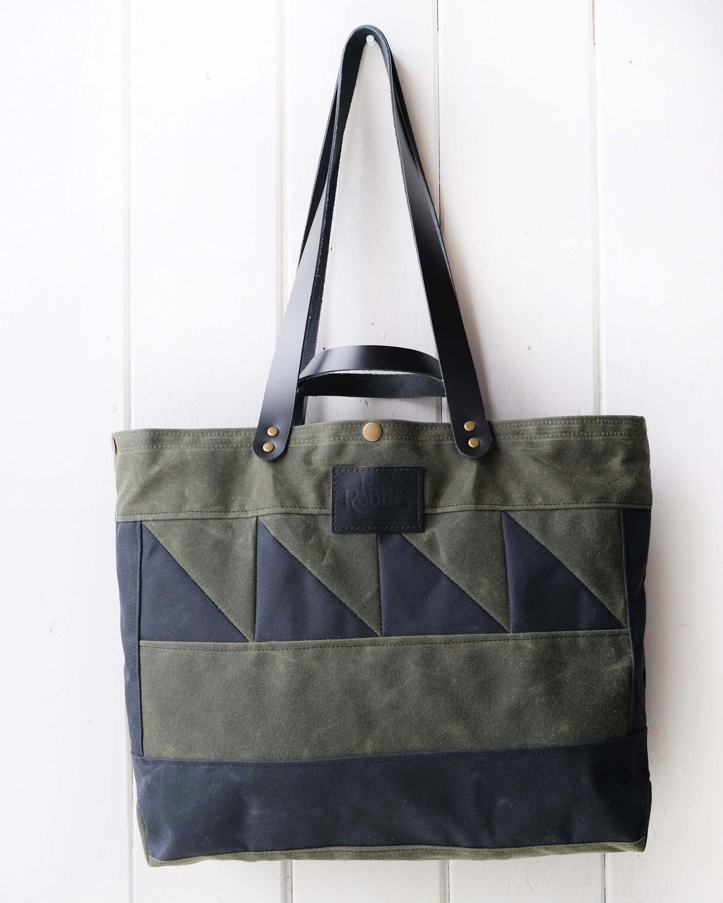 Mini-Mini Maggie Bag: Green and Black Waxed Canvas