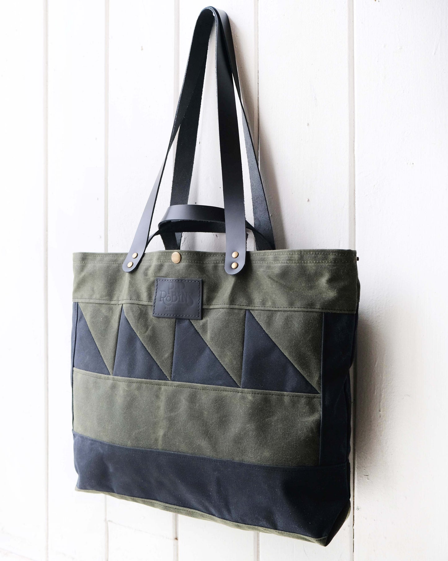 Mini-Mini Maggie Bag: Green and Black Waxed Canvas