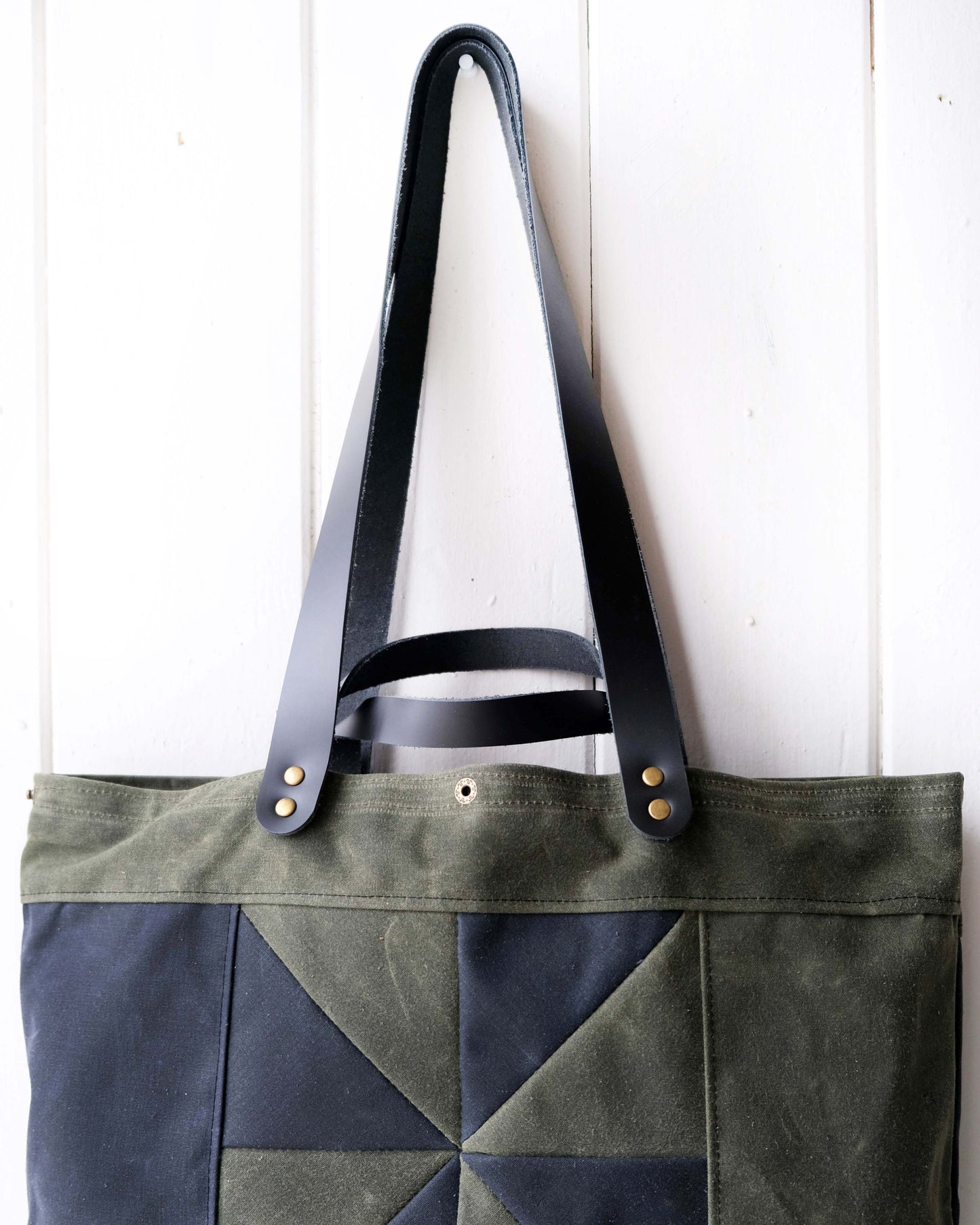 Mini-Mini Maggie Bag: Green and Black Waxed Canvas