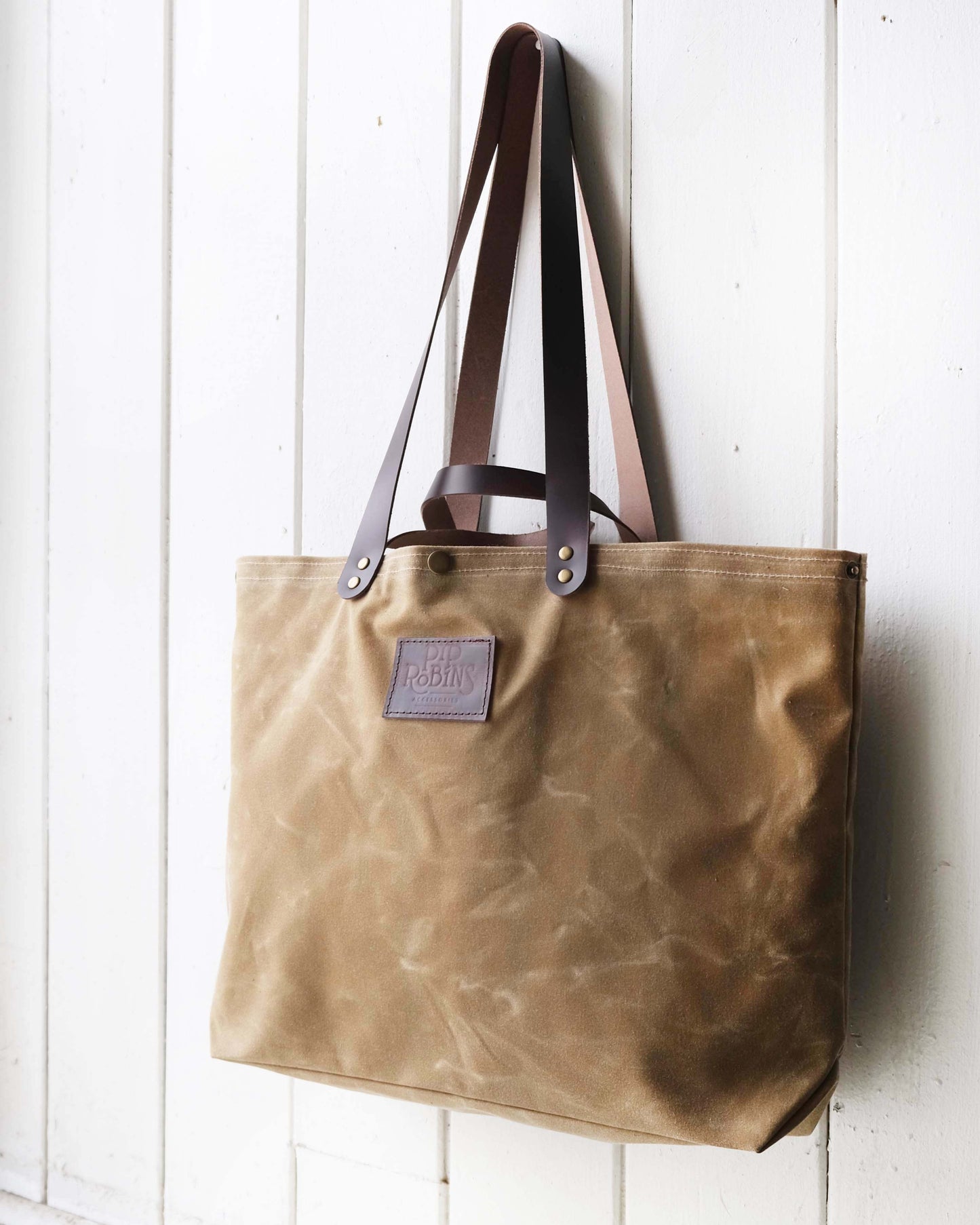 Mini-Mini Maggie Bag: Tan Waxed Canvas