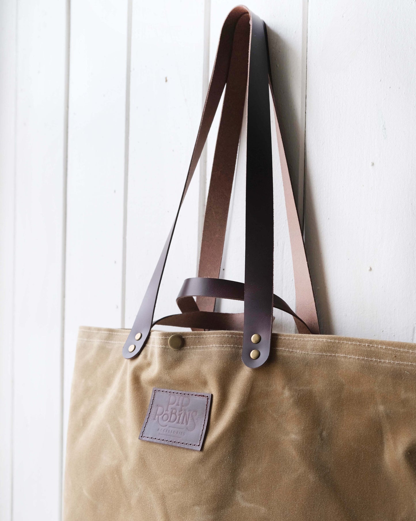 Mini-Mini Maggie Bag: Tan Waxed Canvas