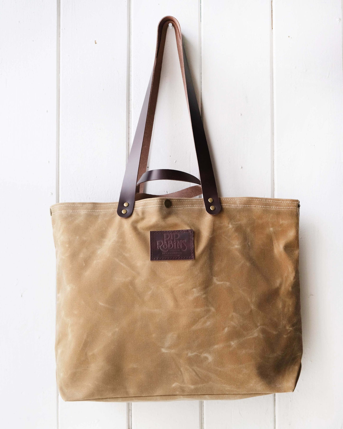 Mini-Mini Maggie Bag: Tan Waxed Canvas