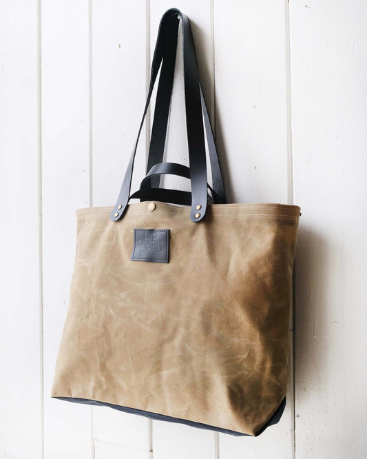 Mini-Mini Maggie Bag: Tan and Black Waxed Canvas II