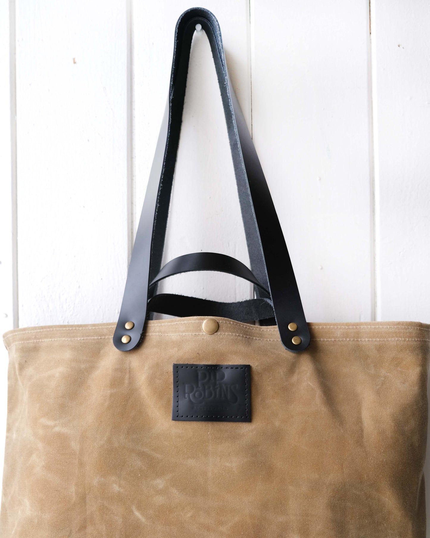 Mini-Mini Maggie Bag: Tan and Black Waxed Canvas II