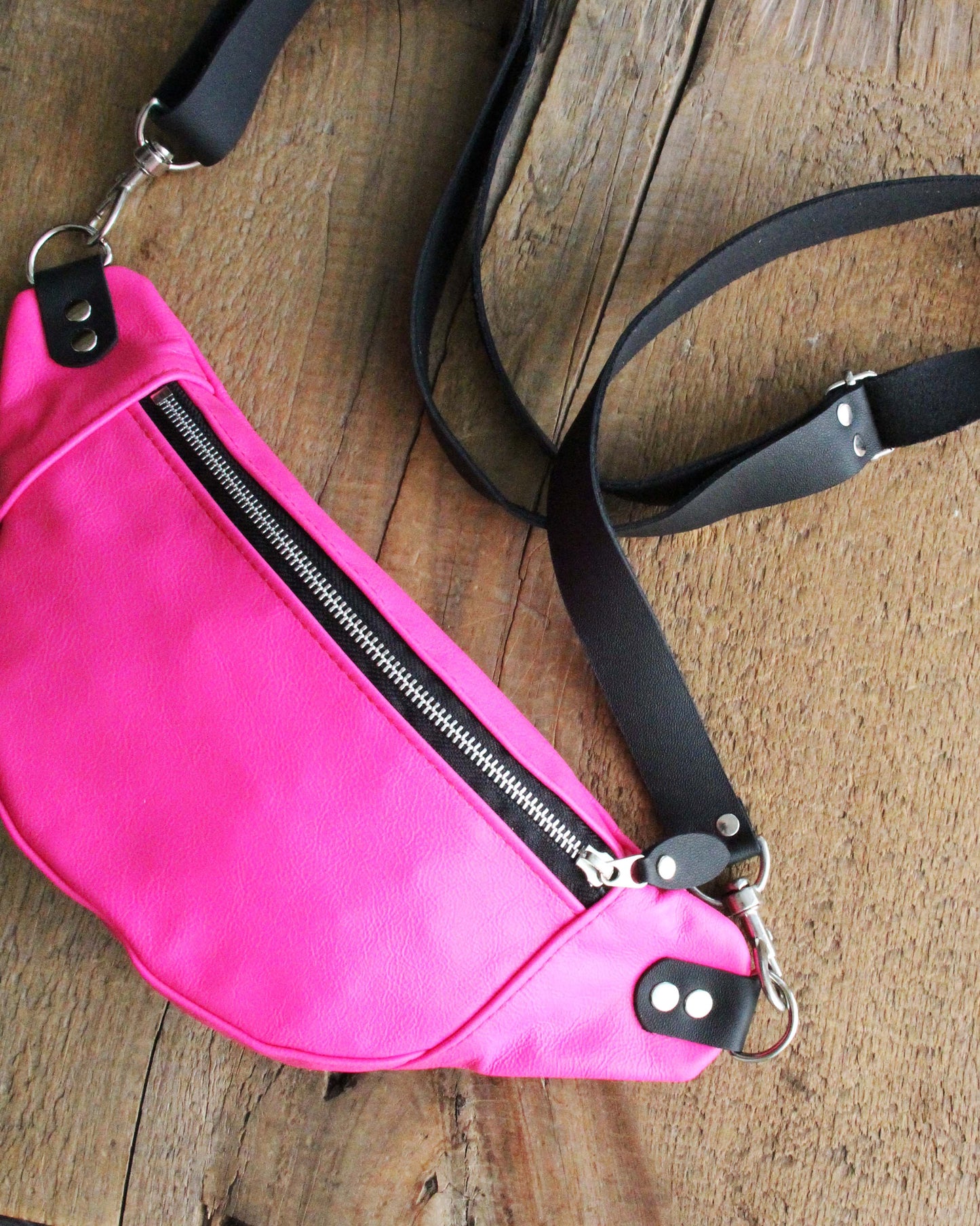 Mini Tabitha: Hot Pink / Silver Hardware