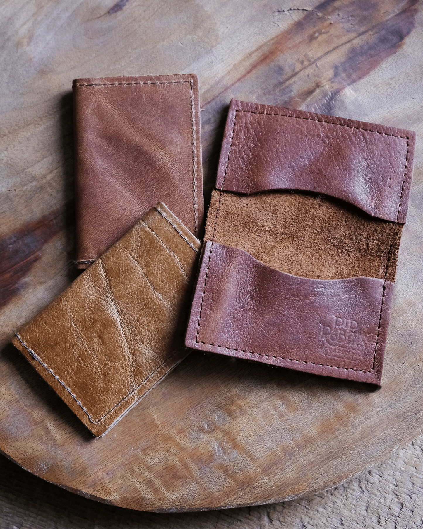 Leather Bifold Wallet: Soft Browns