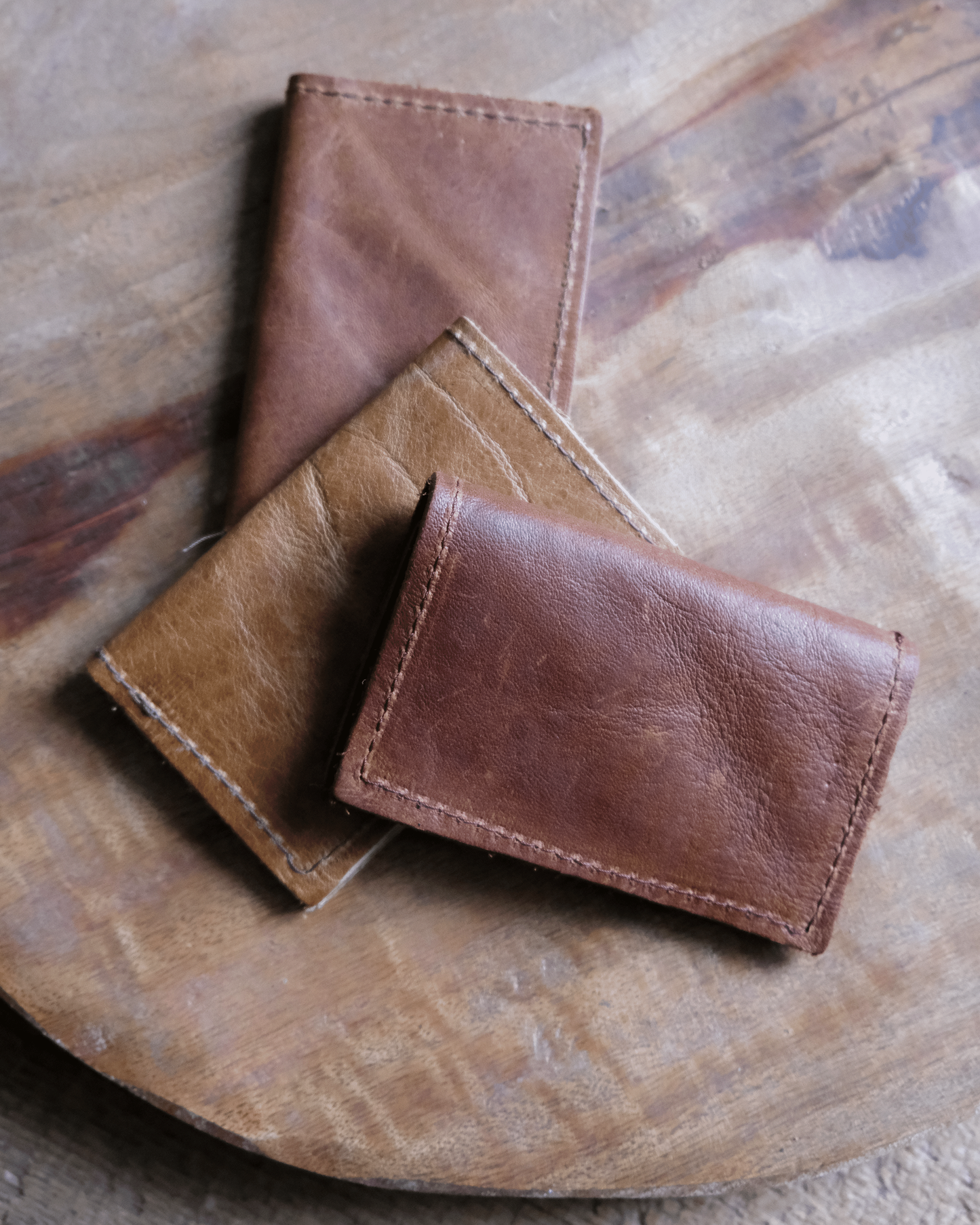 Leather Bifold Wallet: Soft Browns