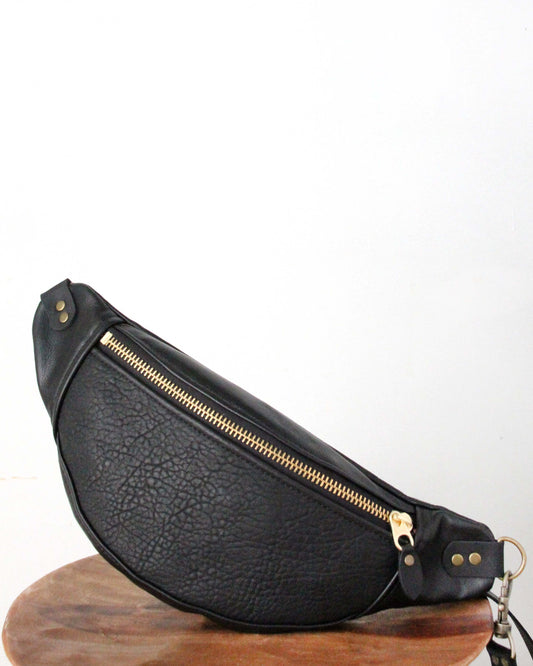 Tabitha Bag: Black Shrunken Lamb