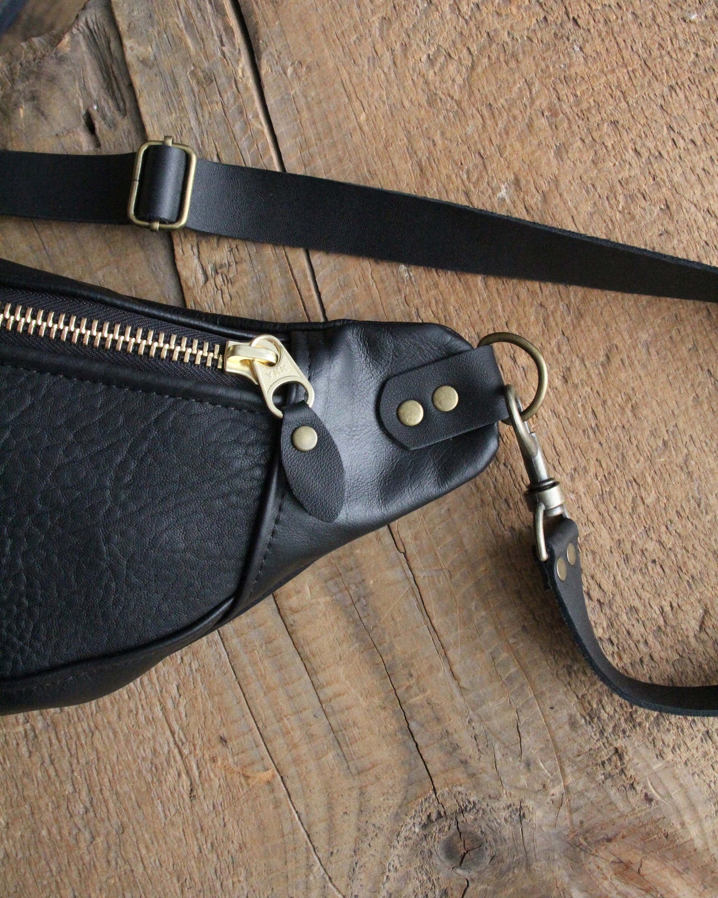 Tabitha Bag: Black Shrunken Lamb