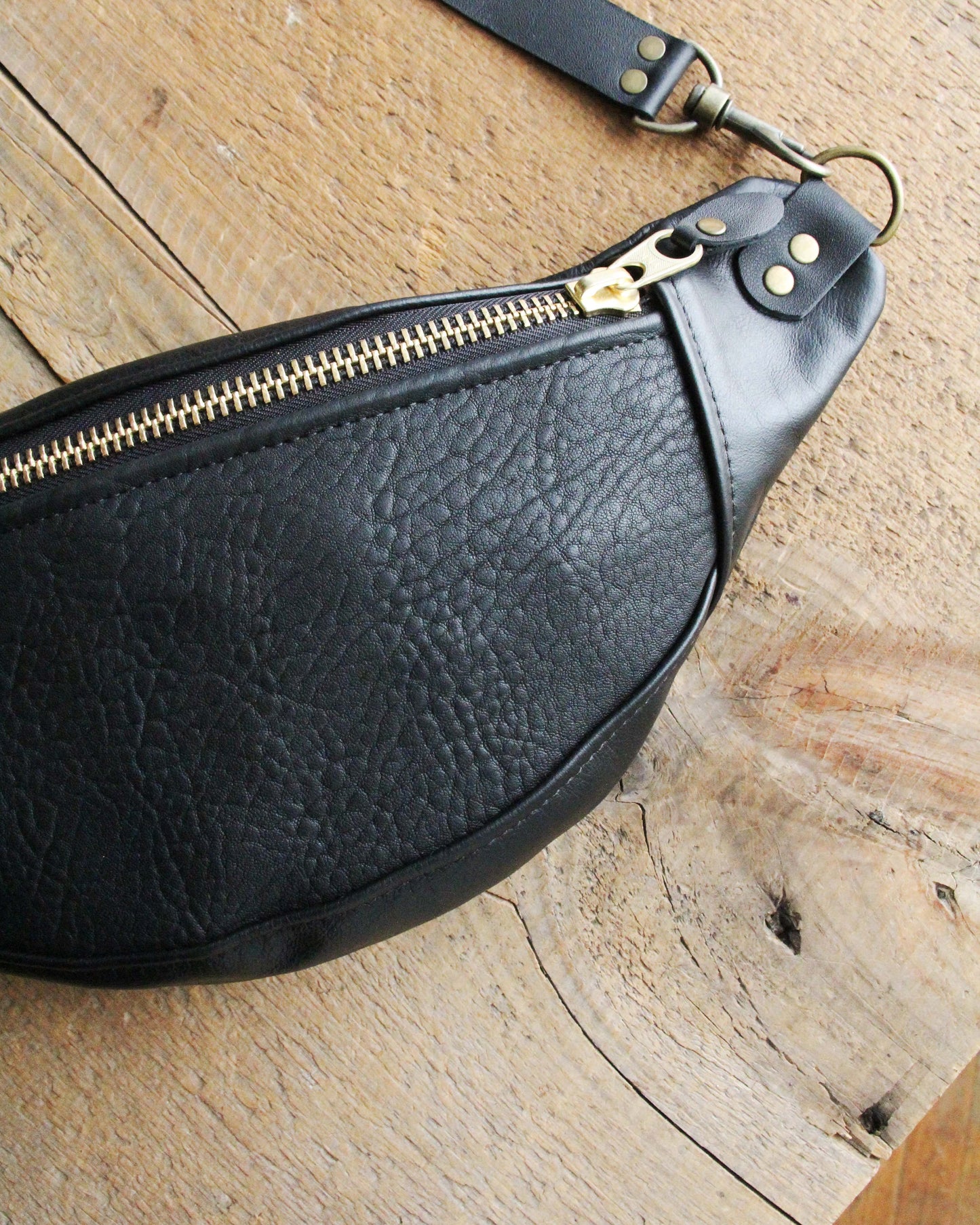 Tabitha Bag: Black Shrunken Lamb