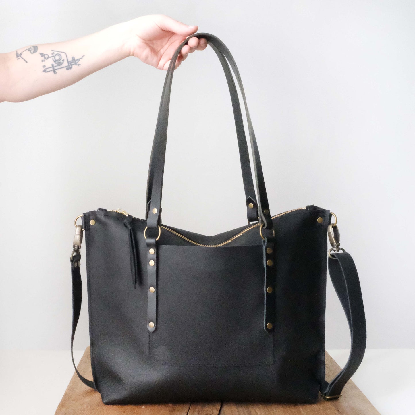 SECONDS: Leighton Tote: Black Leather
