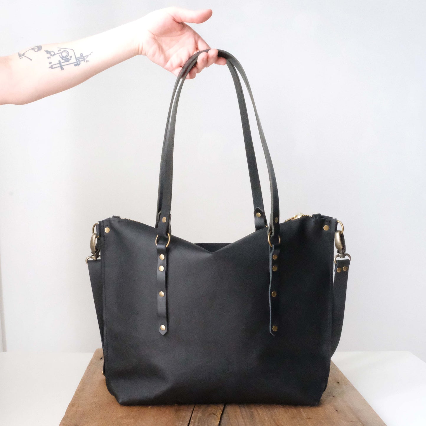 SECONDS: Leighton Tote: Black Leather