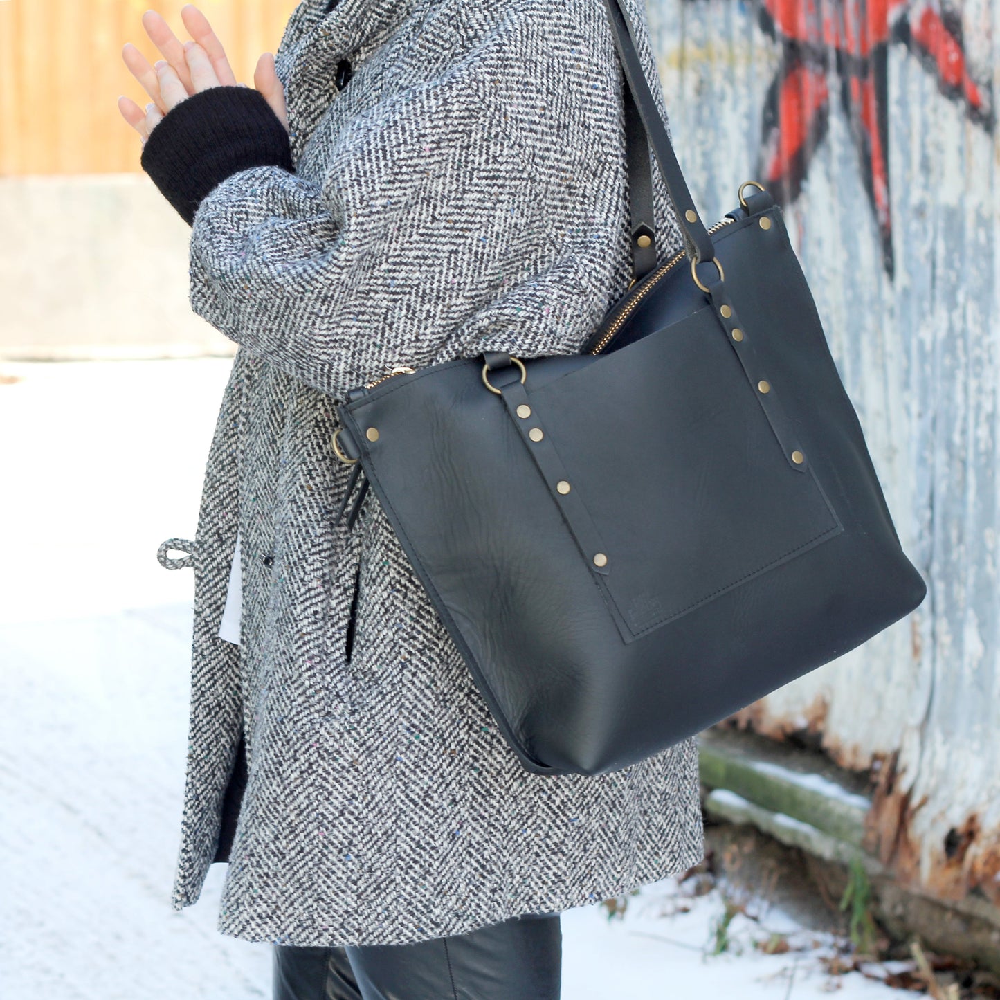 SECONDS: Leighton Tote: Black Leather