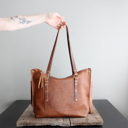 Leighton Tote: Ochre Floral Lining